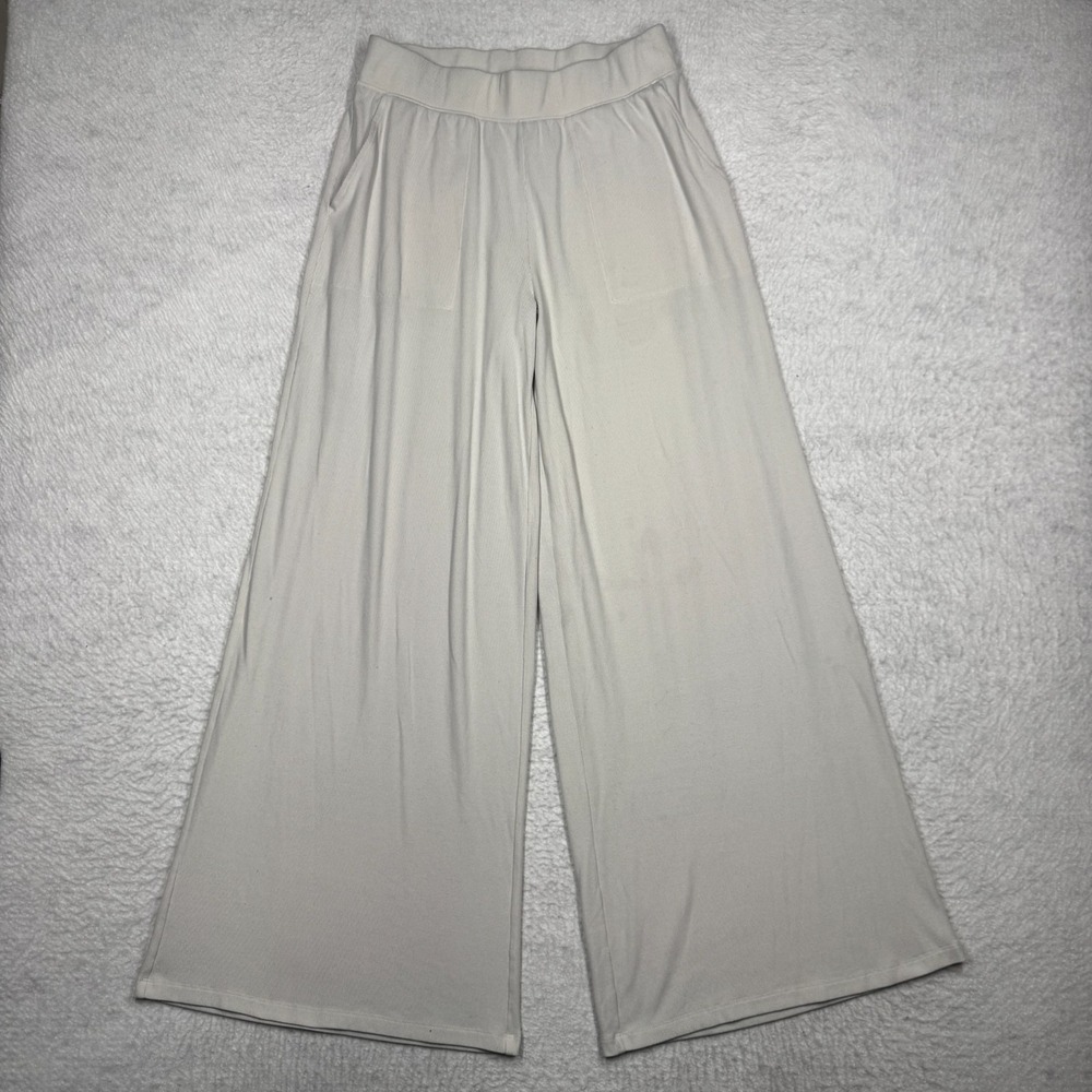 American Eagle Cream White Wide Leg Lounge Pants Women's Size Small